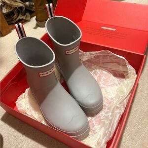 Hunter Light Gray Short Boots Women's PLAY™ Short Rain Boots